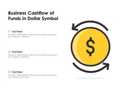 Business cashflow of funds in dollar symbol