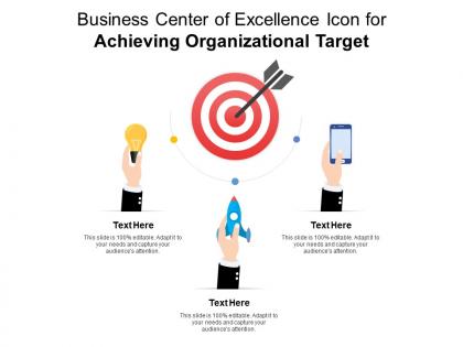 Business center of excellence icon for achieving organizational target