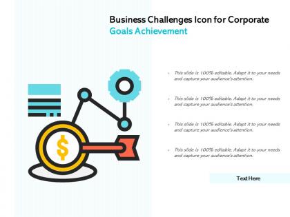 Business challenges icon for corporate goals achievement