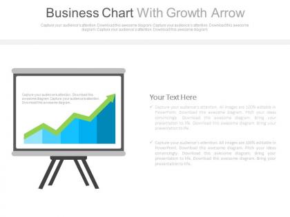 Business chart with growth arrow for finance powerpoint slides