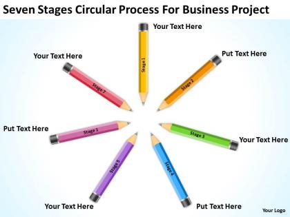 Business charts seven stages circular process for project powerpoint templates