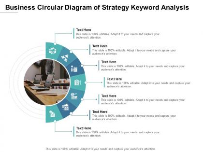 Business circular diagram of strategy keyword analysis infographic template