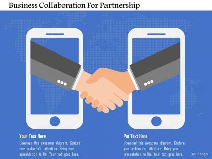 Business collaboration for partnership flat powerpoint design