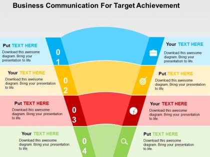 Business communication for target achievement flat powerpoint design