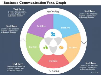 Business communication venn graph flat powerpoint design