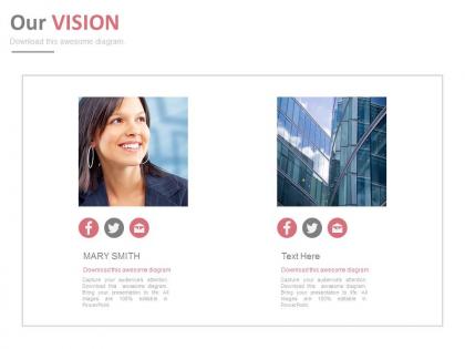 Business company and employee vision representation powerpoint slides