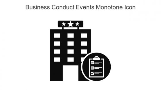 Business Conduct Events Monotone Icon In Powerpoint Pptx Png And Editable Eps Format