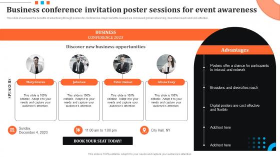 Business Conference Invitation Poster Sessions Event Advertising Via Social Media Channels MKT SS V