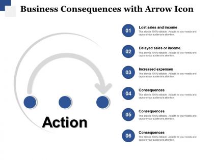 Business consequences with arrow icon