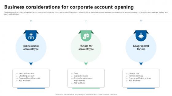 Business Considerations For Corporate Account Opening