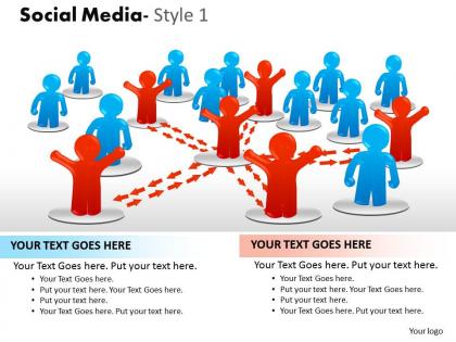 Business consulting social media image colorful 3d men standing on disks powerpoint slide template