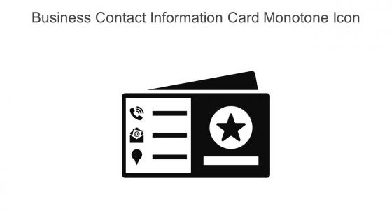 Business Contact Information Card Monotone Icon In Powerpoint Pptx Png And Editable Eps Format
