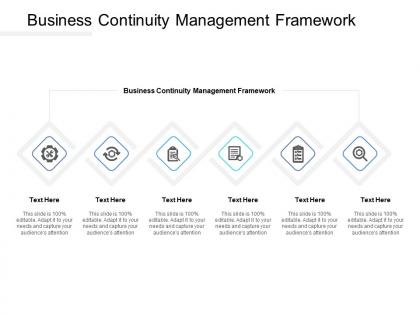 Business continuity management framework ppt powerpoint presentation show vector cpb