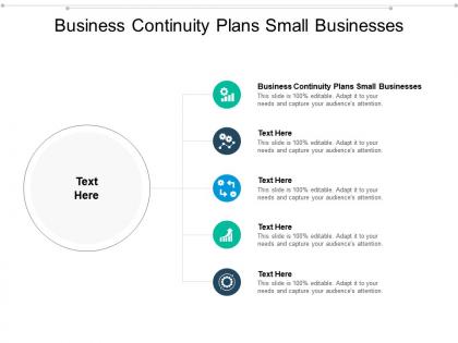 Business continuity plans small businesses ppt powerpoint presentation model cpb