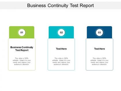 Business continuity test report ppt powerpoint presentation sample cpb