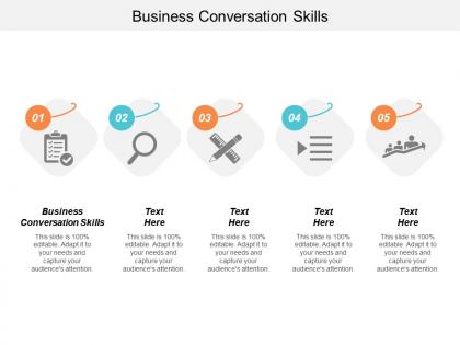 Business conversation skills ppt powerpoint presentation file graphic tips cpb