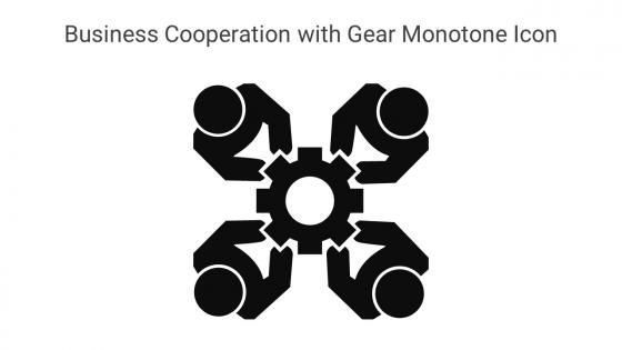 Business Cooperation With Gear Monotone Icon In Powerpoint Pptx Png And Editable Eps Format