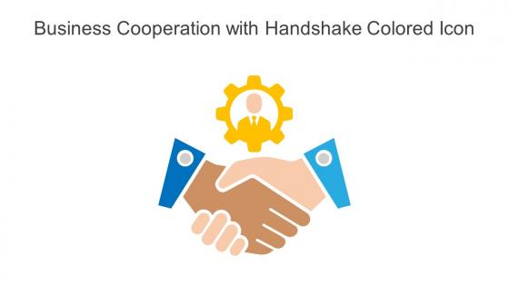 Business Cooperation With Handshake Colored Icon In Powerpoint Pptx Png And Editable Eps Format