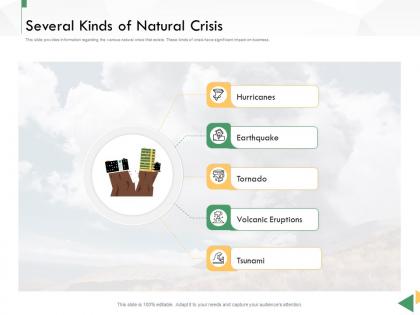Business crisis preparedness deck several kinds of natural crisis ppt themes