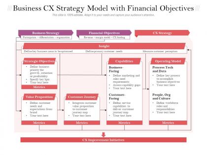 Business cx strategy model with financial objectives