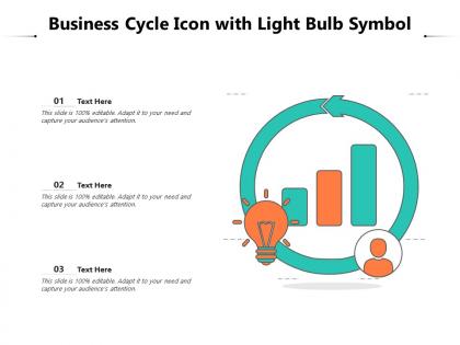 Business cycle icon with light bulb symbol