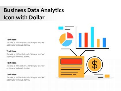 Business data analytics icon with dollar