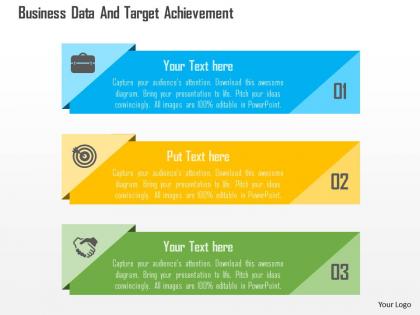 Business data and target achievement flat powerpoint design