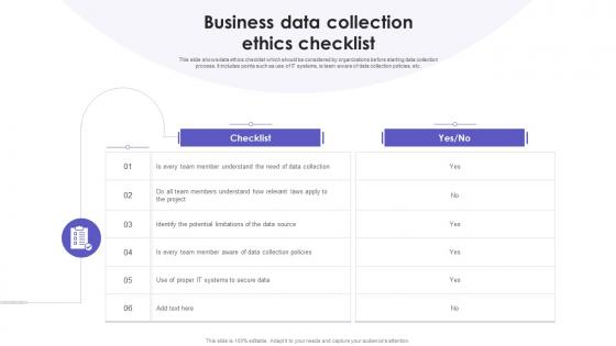 Business Data Collection Ethics Checklist