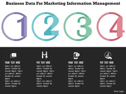 Business data for marketing information management flat powerpoint design