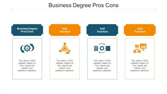 Business Degree Pros Cons Ppt Powerpoint Presentation Gallery Files Cpb