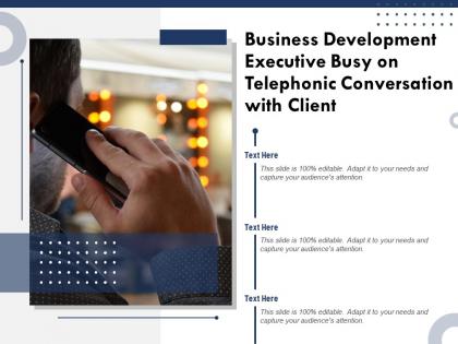 Business development executive busy on telephonic conversation with client