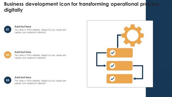 Business Development Icon For Transforming Operational Process Digitally
