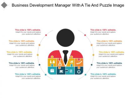 Business development manager with a tie and puzzle image