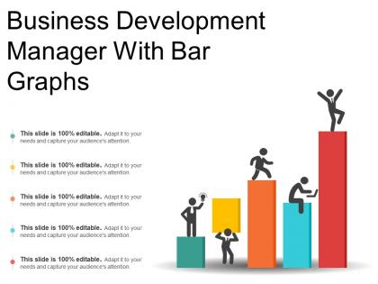 Business development manager with bar graphs
