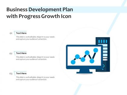 Business development plan with progress growth icon