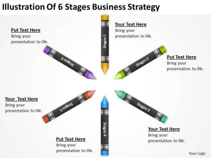 Business development process diagram illustration of 6 stages strategy powerpoint slides
