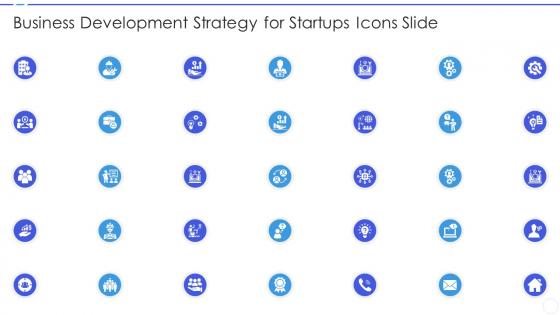 Business development strategy for startups icons slide