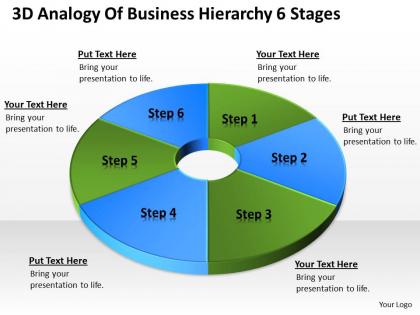 Business diagrams 3d analogy of hierarchy 6 stages powerpoint templates