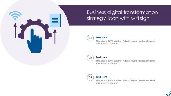 Business Digital Transformation Strategy Icon With WIFI Sign