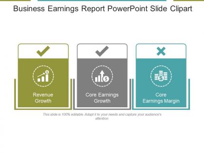 Business earnings report powerpoint slide clipart