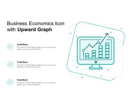 Business economics icon with upward graph
