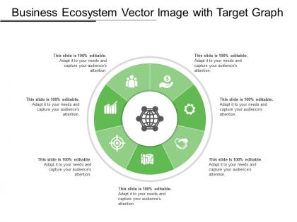 Business ecosystem vector image with target graph dollar human and handshake