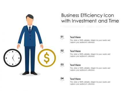 Business efficiency icon with investment and time