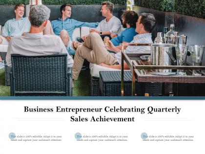 Business entrepreneur celebrating quarterly sales achievement