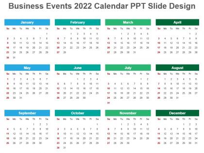 Business events 2022 calendar ppt slide design