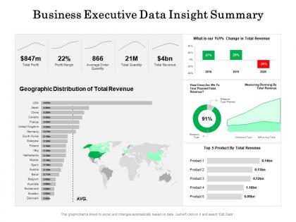 Business executive data insight summary