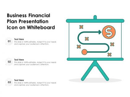 Business financial plan presentation icon on whiteboard