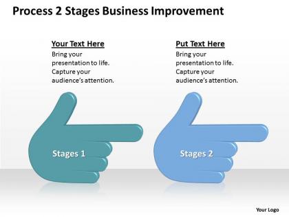Business flow diagram example process 2 stages improvement powerpoint slides 0515