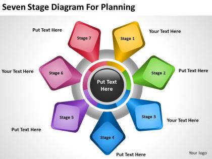 Business flow diagrams stageddiagram for planning powerpoint templates ppt backgrounds slides 0515