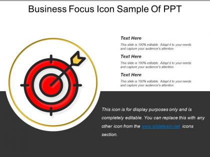 Business focus icon sample of ppt